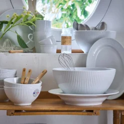 PILLIVUYT Lot de 2 Bols en porcelaine Plissé