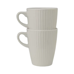 PILLIVUYT Lot de 2 Mugs en porcelaine Plissé