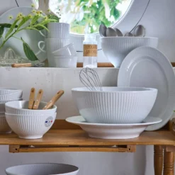 PILLIVUYT Plat ovale en porcelaine Plissé
