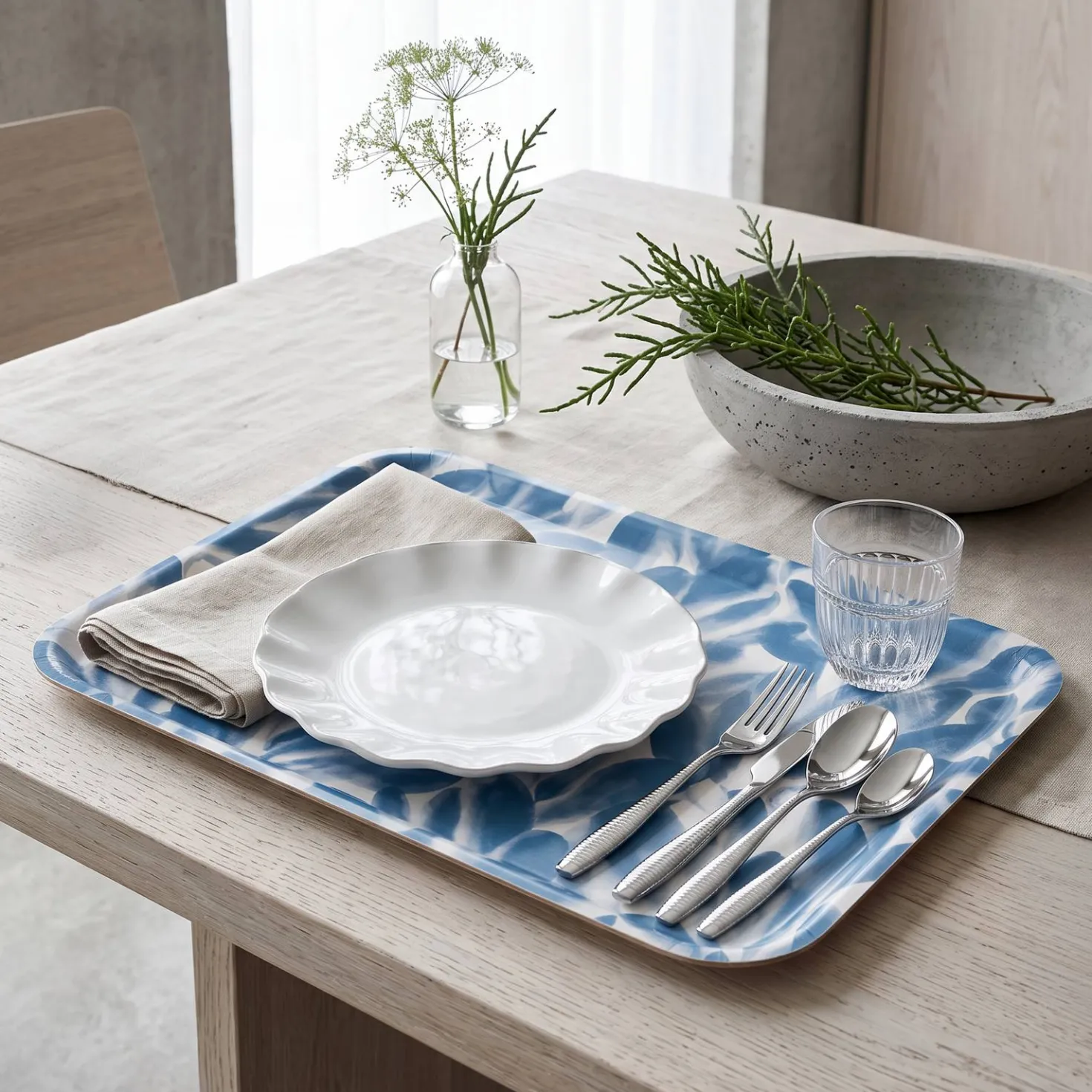 Plateau rectangulaire 38x27 cm Plantain
