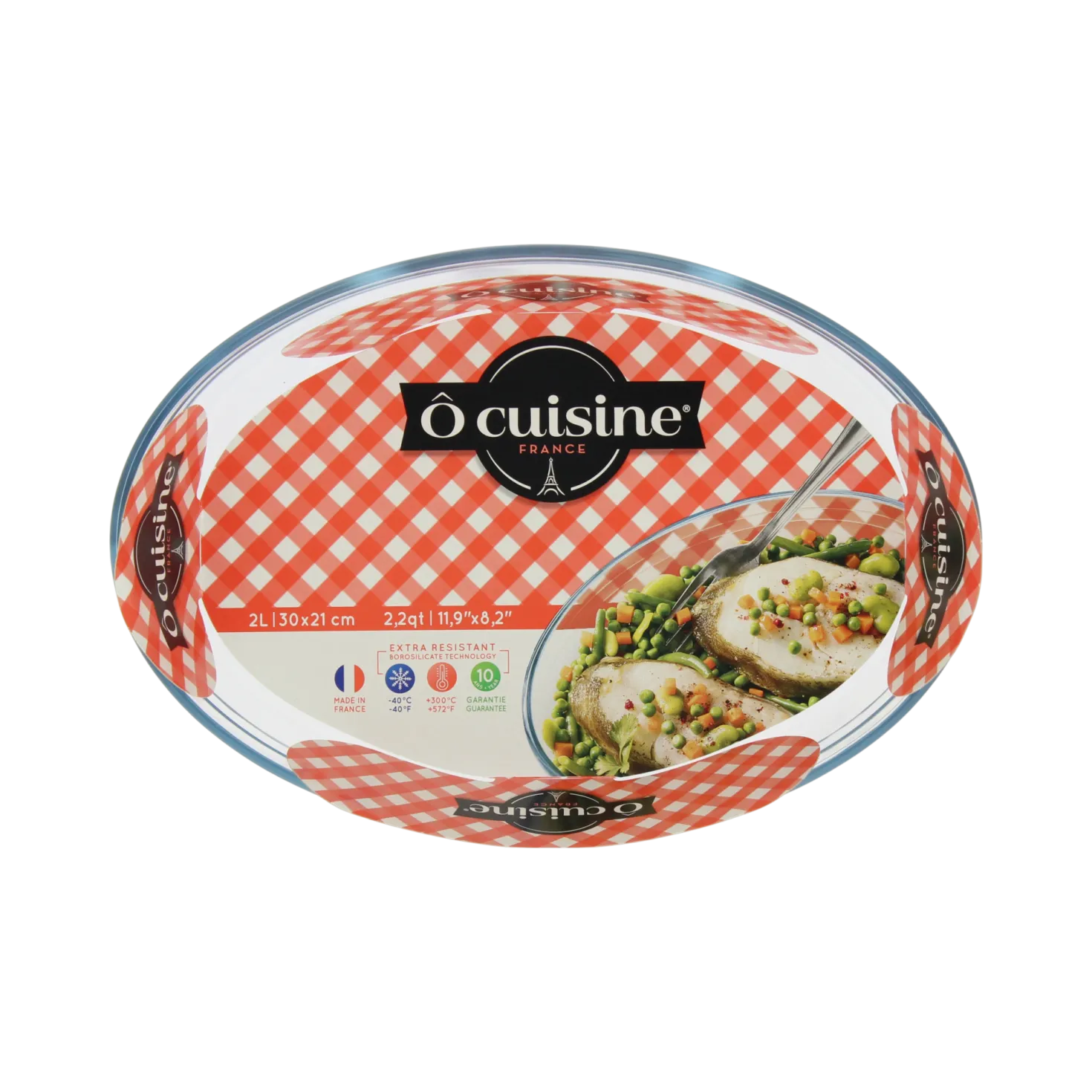 Plat à four ovale en verre 30 cm