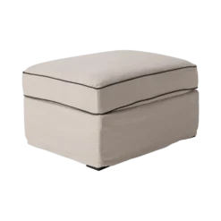Pouf coton/lin déhoussable Margot