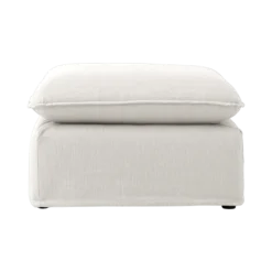Pouf tissu effet lin Orphée