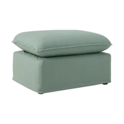 Pouf tissu effet lin Orphée