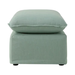 Pouf tissu effet lin Orphée