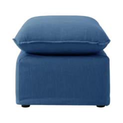 Pouf tissu effet lin Orphée