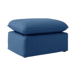Pouf tissu effet lin Orphée
