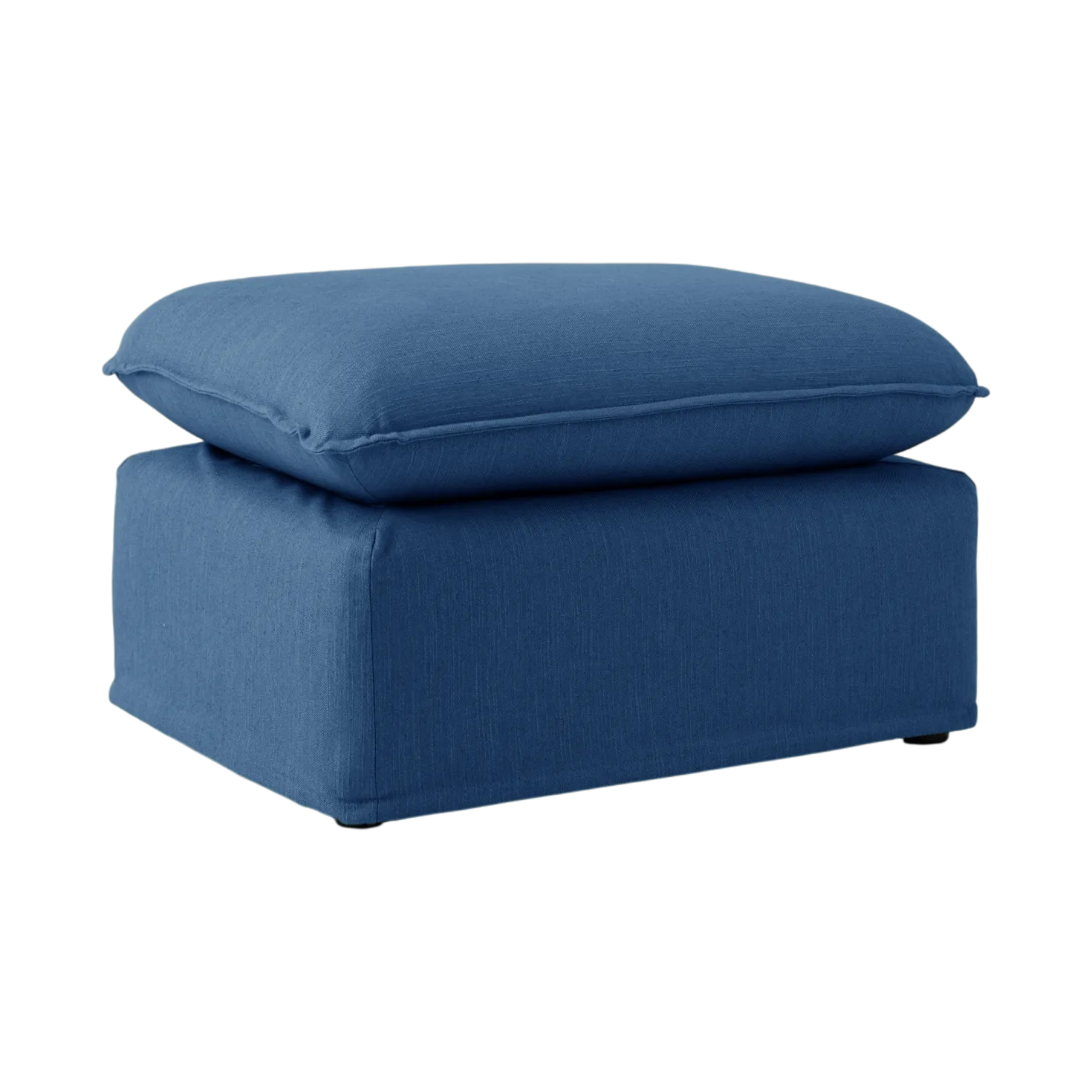 Pouf tissu effet lin Orphée