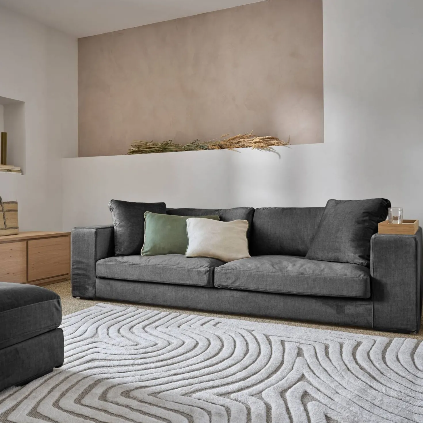 Pouf velours Maé