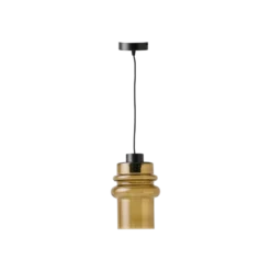 Suspension tube en verre brun fumé Cédric