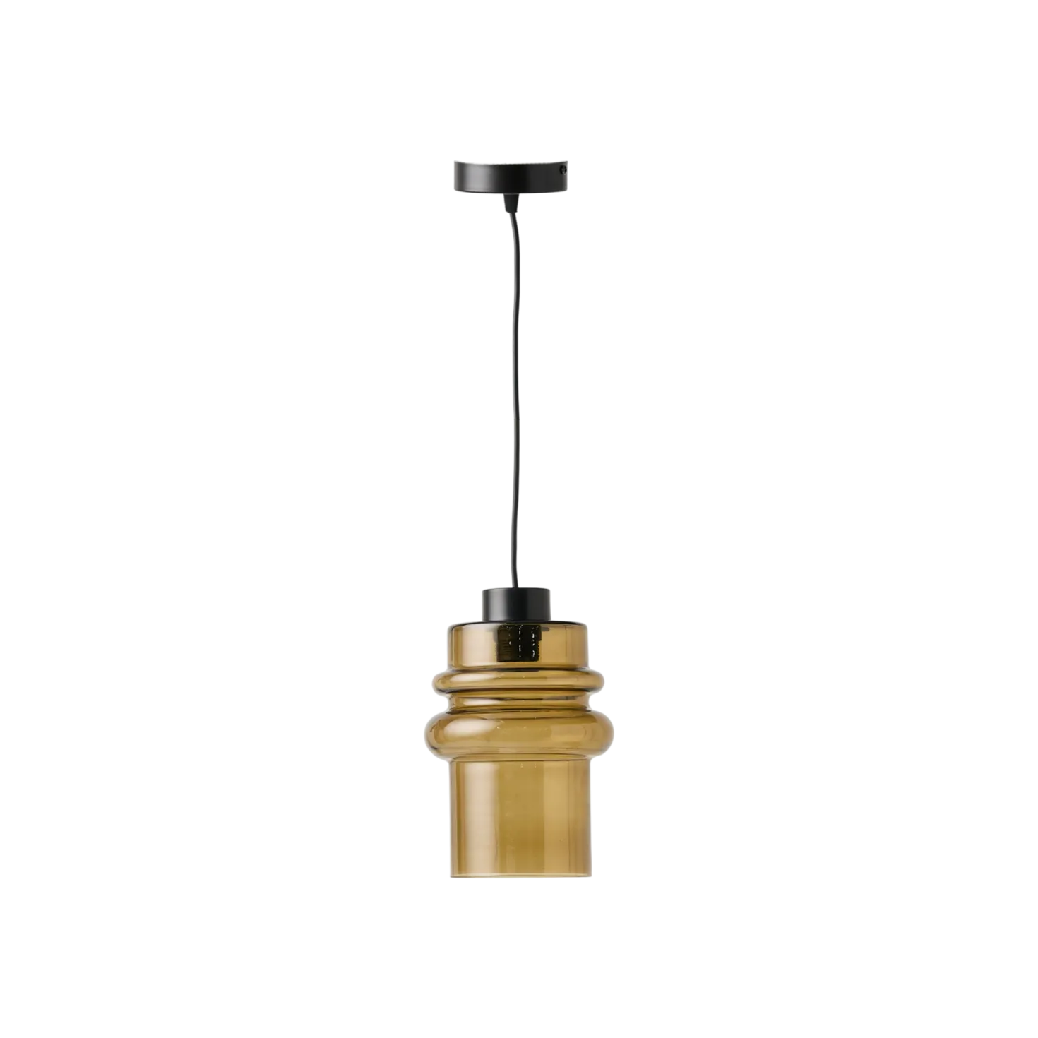 Suspension tube en verre brun fumé Cédric