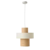 Suspension tube jute naturelle et blanc Solange