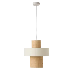 Suspension tube jute naturelle et blanc Solange