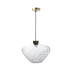 Suspension verre martelée transparente forme diamant Céline