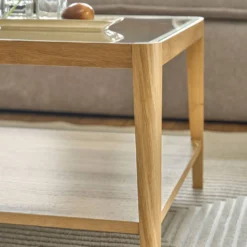 Table basse bois et verre Alice