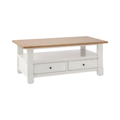 Table basse bois massif 2 tiroirs Embellie