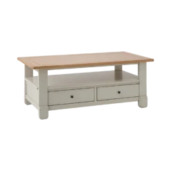 Table basse bois massif 2 tiroirs Embellie