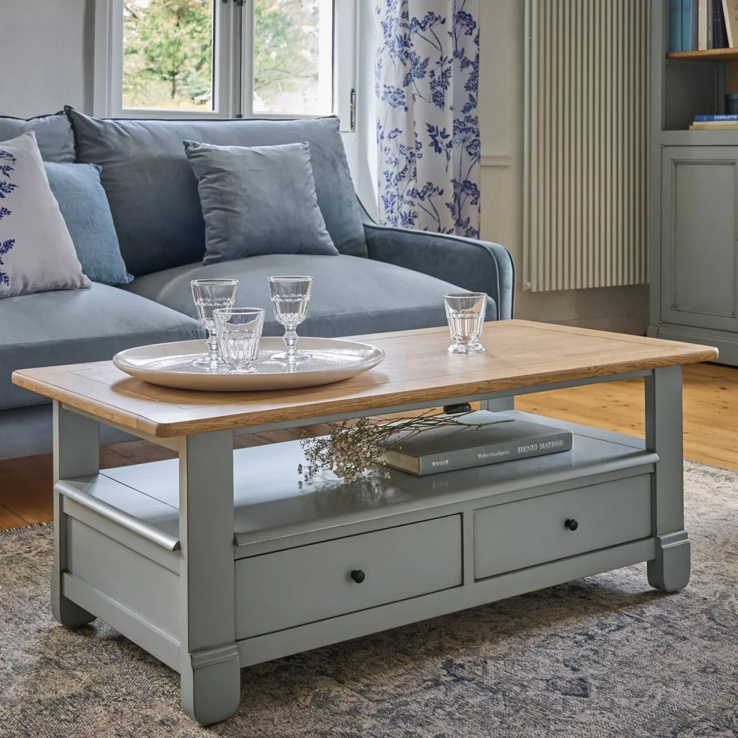 Table basse bois massif 2 tiroirs Embellie