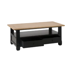 Table basse bois massif 2 tiroirs Embellie