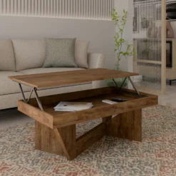 Table basse relevable décor bois Gabriela