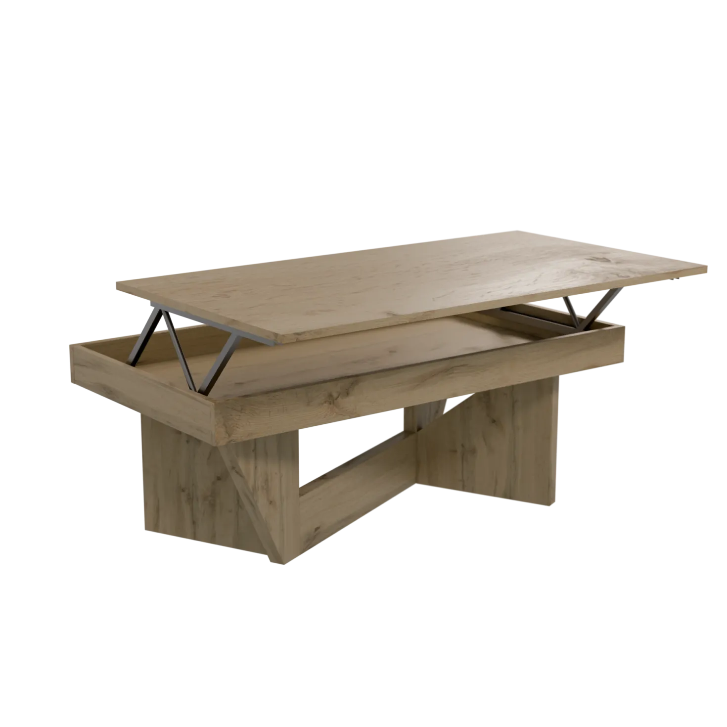 Table basse relevable décor bois Gabriela