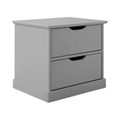 Table de chevet 2 tiroirs bois Théa, Gris
