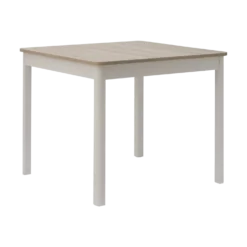 Table à manger carrée décor bois et blanc 2 à 4 personnes Adeline