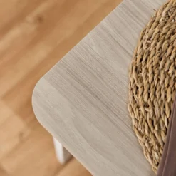 Table à manger carrée décor bois et blanc 2 à 4 personnes Adeline