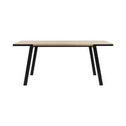 Table à manger rectangulaire bois pieds métal noir 6 personnes Drift