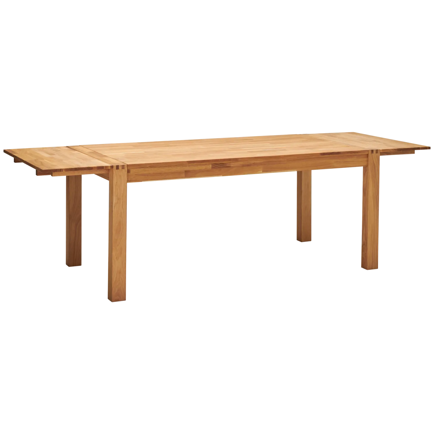 Table à manger rectangulaire chêne massif 6 personnes avec rallonges en option Luminescence