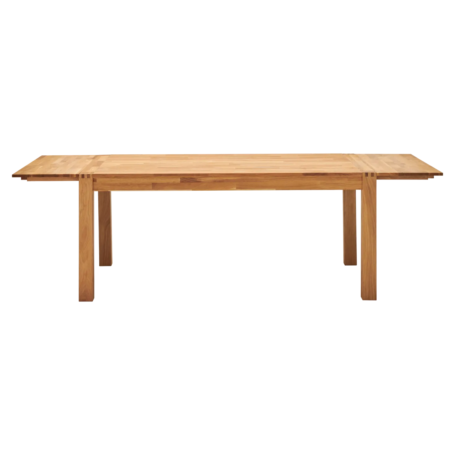 Table à manger rectangulaire chêne massif 6 personnes avec rallonges en option Luminescence
