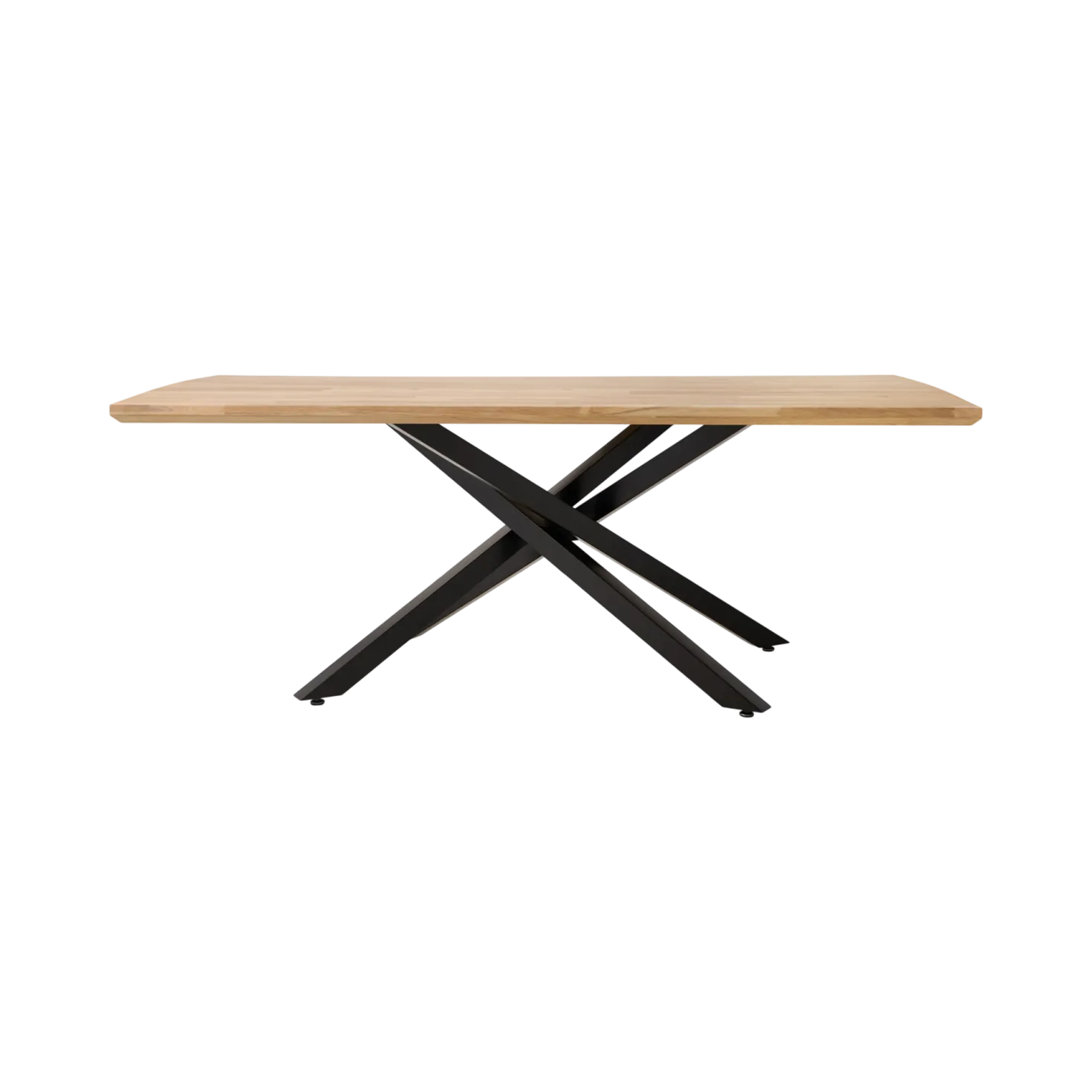 Table à manger rectangulaire chêne massif, pieds métal noir 8 personnes Victoire