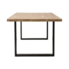 Table à manger rectangulaire chêne massif, pieds métal noir 8 personnes Valencia