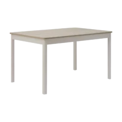 Table à manger rectangulaire décor bois et blanc 4 personnes Adeline