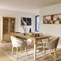 Table à manger rectangulaire extensible 8 personnes Adèle