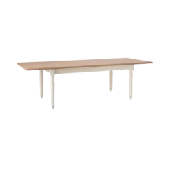 Table à manger rectangulaire extensible bois et blanc 6 à 10 personnes Apolline