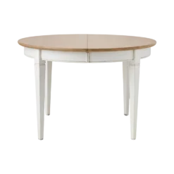 Table à manger ronde extensible bois massif 4 à 8 personnes Embellie