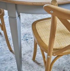 Table à manger ronde extensible bois massif 4 à 8 personnes Embellie