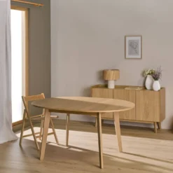 Table à manger ronde extensible bois 4 à 6 personnes Agatha
