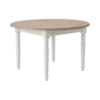 Table à manger ronde extensible blanc et bois 4 à 8 personnes Apolline