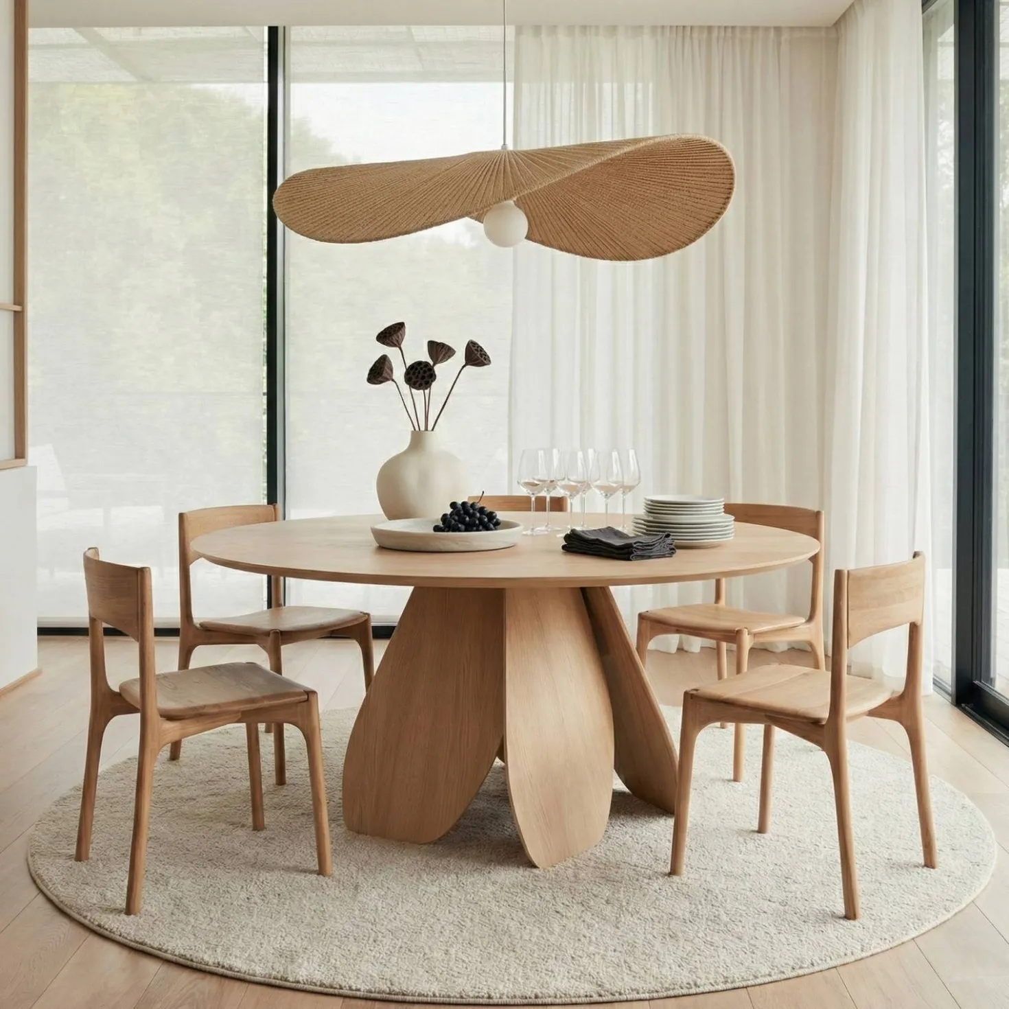 Table ronde bois 8 personnes Alba