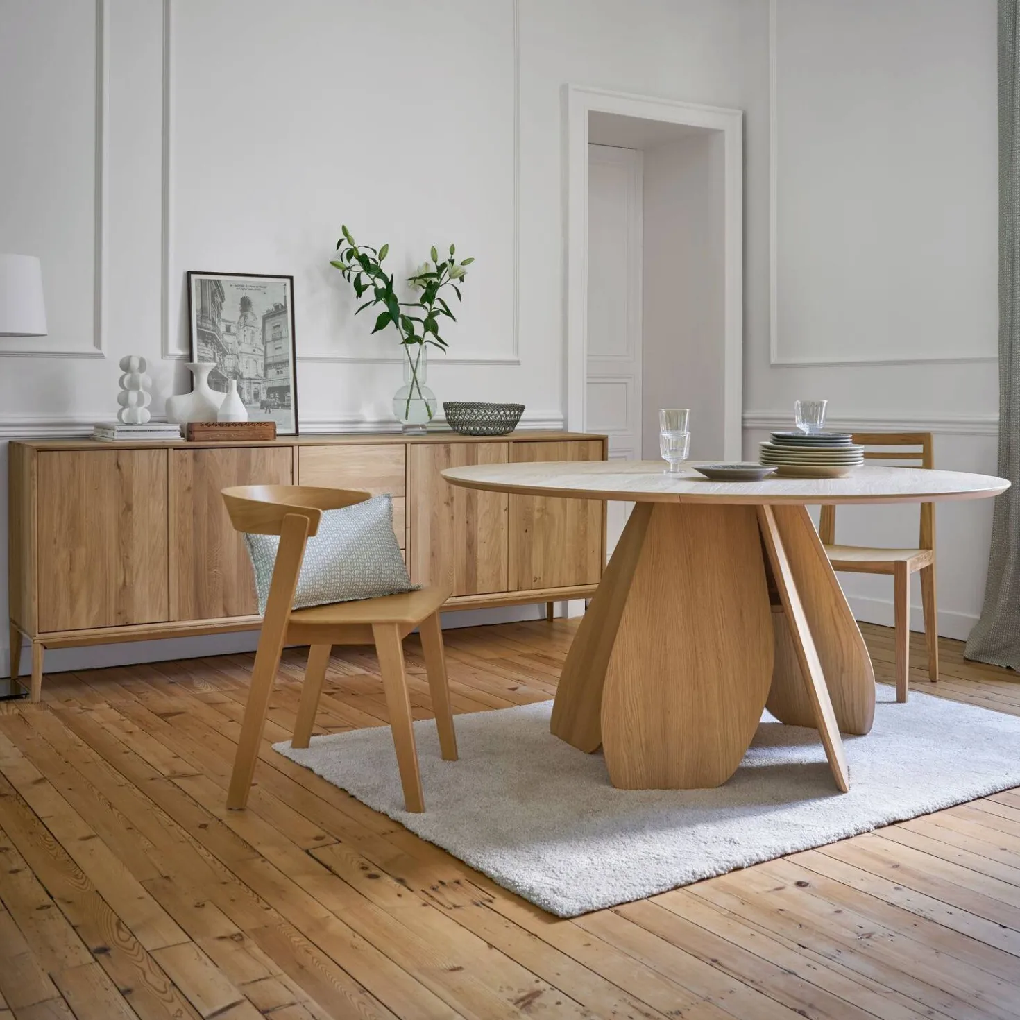 Table ronde bois 8 personnes Alba