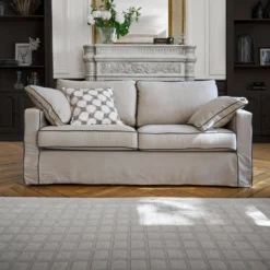 Tapis à carreaux en laine Orietta