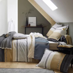 TRADILINGE Drap housse percale Marlow Acier