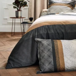 TRADILINGE Housse de couette satin Tiago Noir