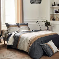 TRADILINGE Housse de couette satin Tiago Noir