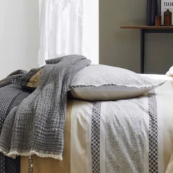 TRADILINGE Taie d'oreiller percale Marlow Acier