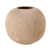 Vase céramique déco effet brossé beige 19 cm Sara