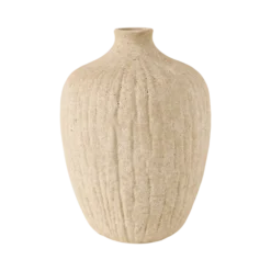 Vase céramique déco texturé beige 27 cm Siméon