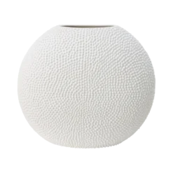 Vase céramique déco texturé blanc 42 cm Sila